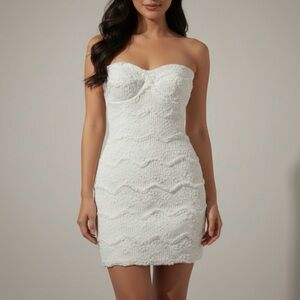 White Strapless Mini Dress